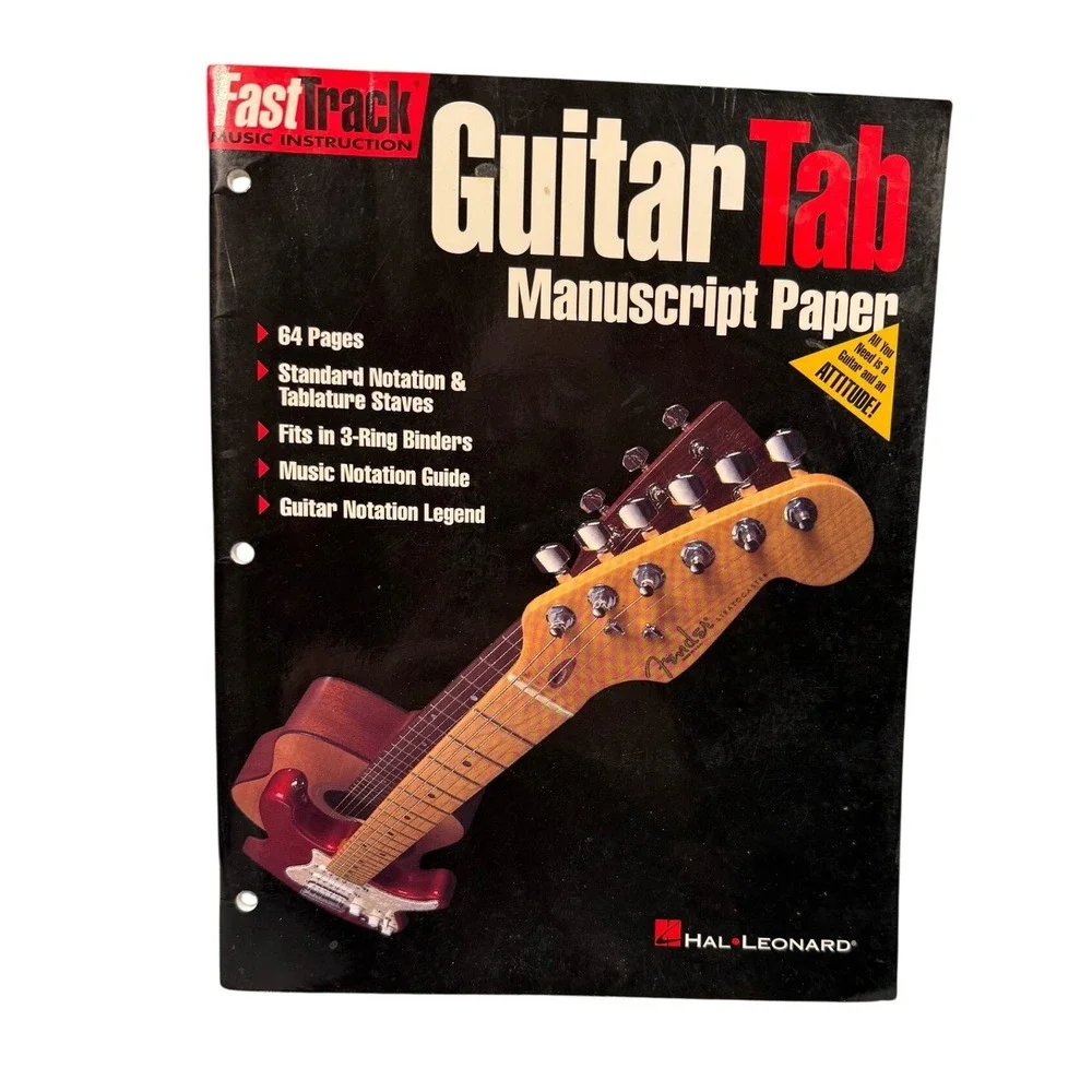 Hal Leonard Guitar Tab Manuscript Paper 64 Pages‎ Music Notation Partial Used